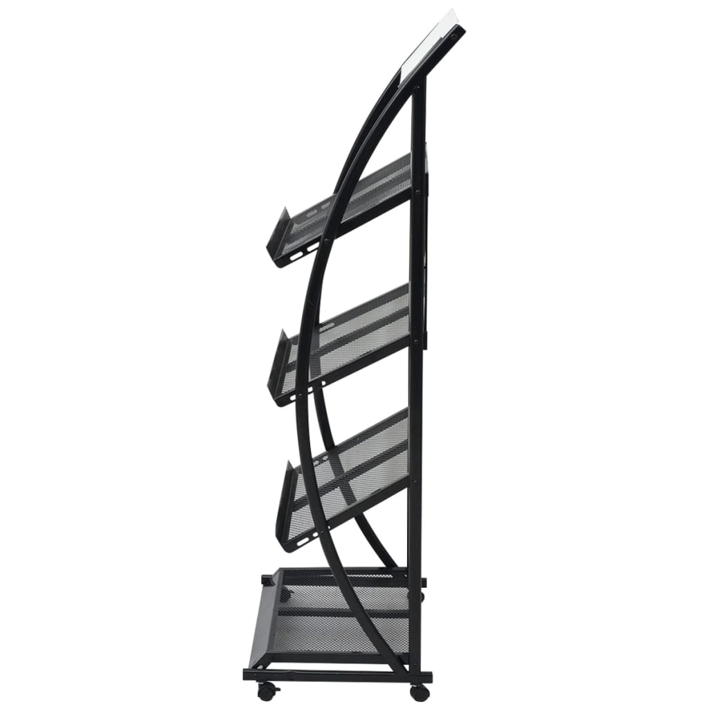 Tijdschriftenrek Zwart En Wit 47X40X134 Cm A4