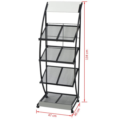 Tijdschriftenrek Zwart En Wit 47X40X134 Cm A4