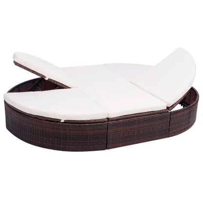 Ligbed Met Kussens 2-Persoons Poly Rattan