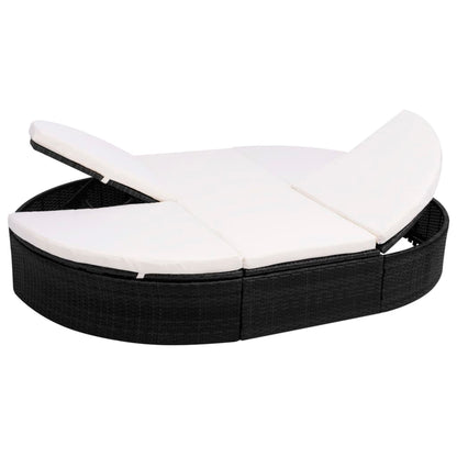 Ligbed Met Kussens 2-Persoons Poly Rattan
