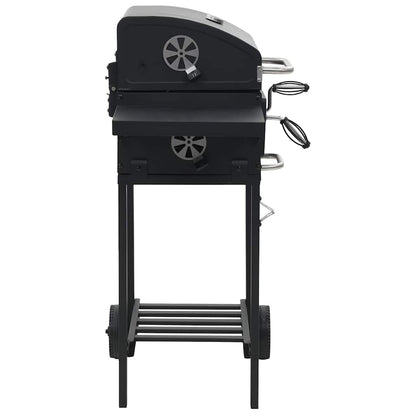Houtskoolbarbecue Met Onderplank Zwart