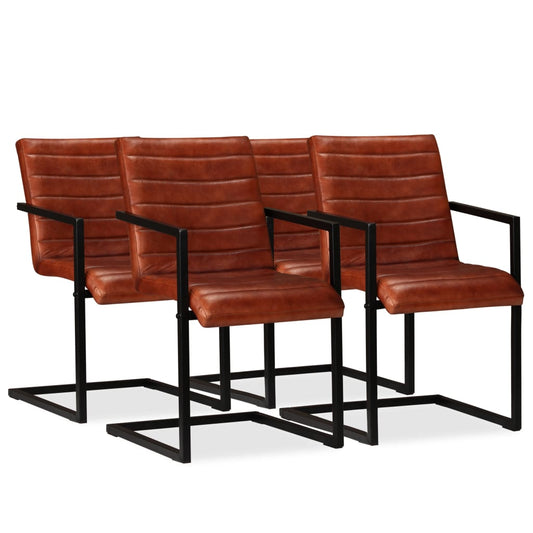 Eetkamerstoelen Echt Leer Bruin