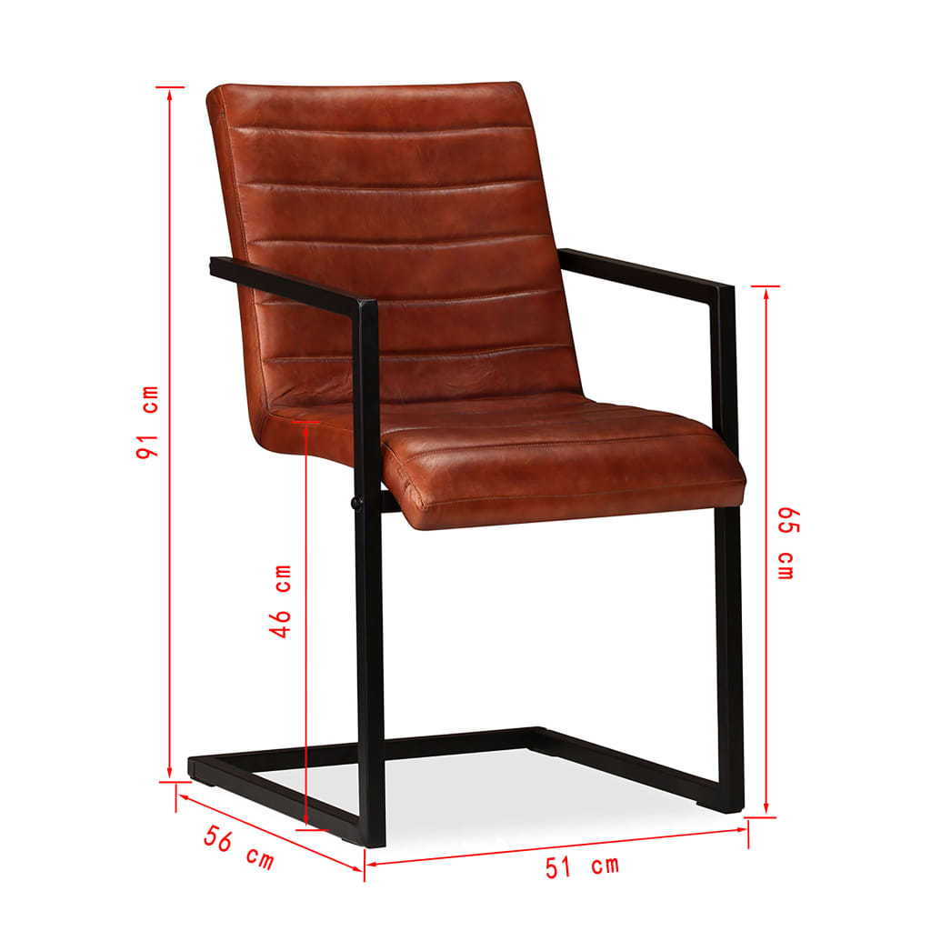 Eetkamerstoelen Echt Leer Bruin
