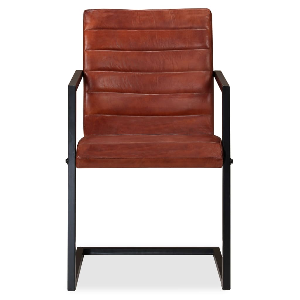 Eetkamerstoelen Echt Leer Bruin