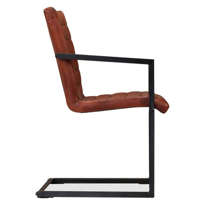 Eetkamerstoelen Echt Leer Bruin