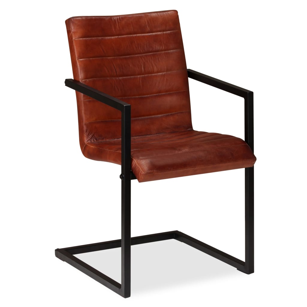 Eetkamerstoelen Echt Leer Bruin