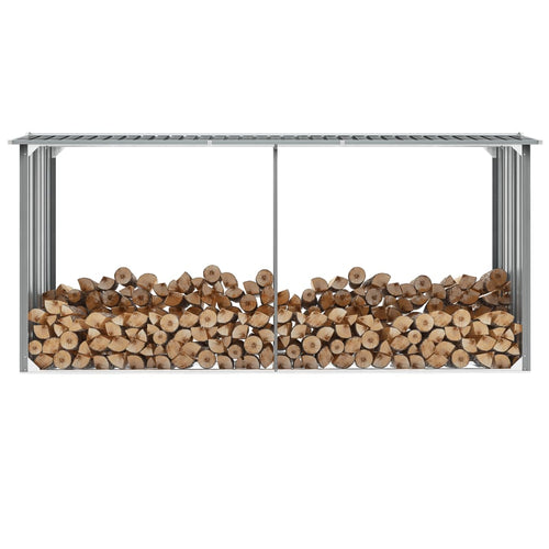 Haardhoutschuur 330X92X153 Cm Gegalvaniseerd Staal