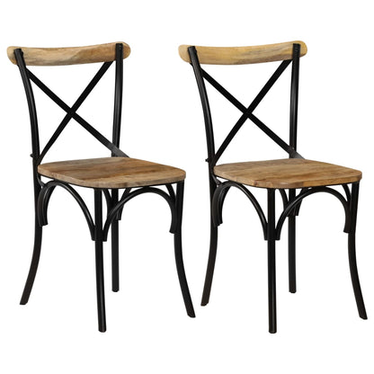 Kruisstoelen Massief Mangohout Wit