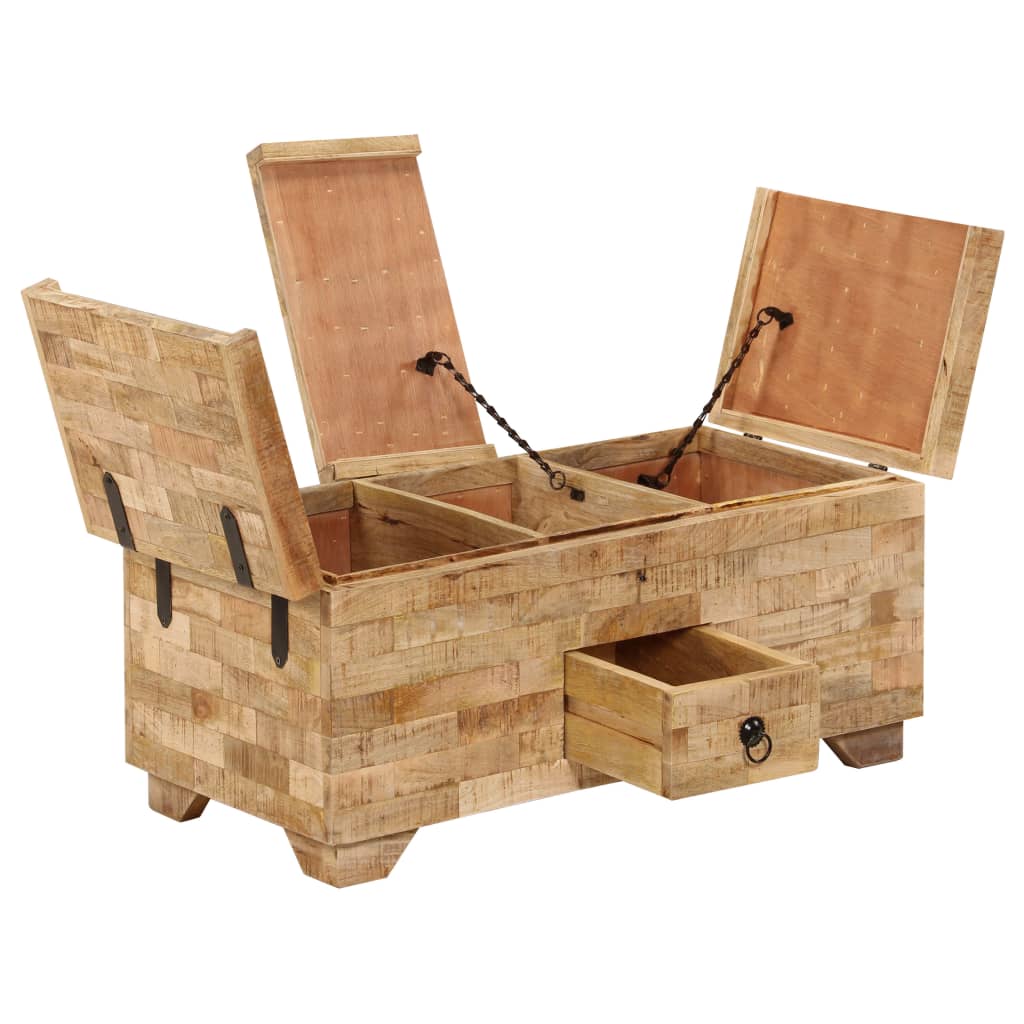 Salontafel 80X40X35 Cm Massief Mangohout