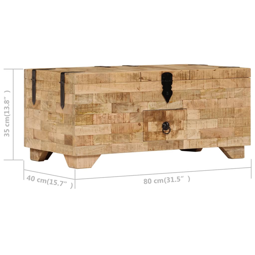Salontafel 80X40X35 Cm Massief Mangohout