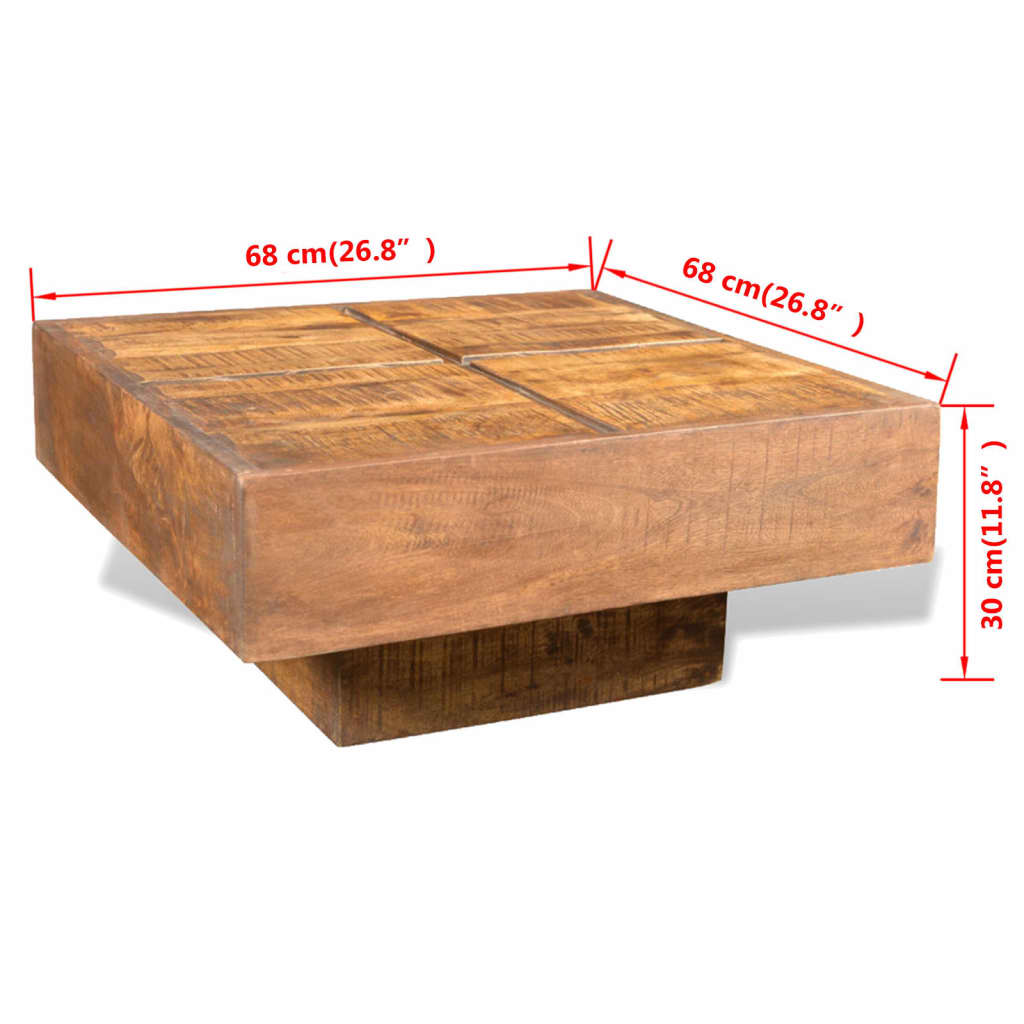 Salontafel Vierkant Bruin