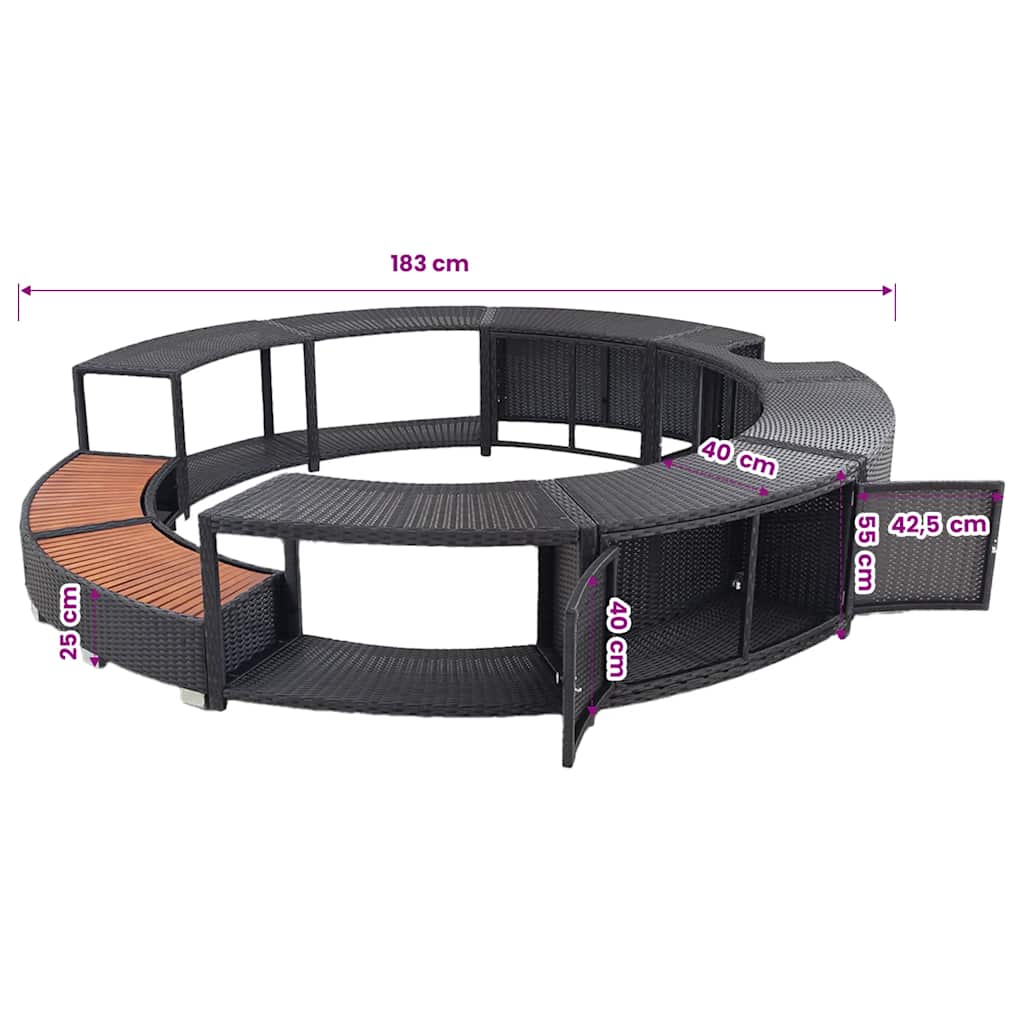 Hottub-Ombouw Poly Rattan