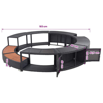 Hottub-Ombouw Poly Rattan