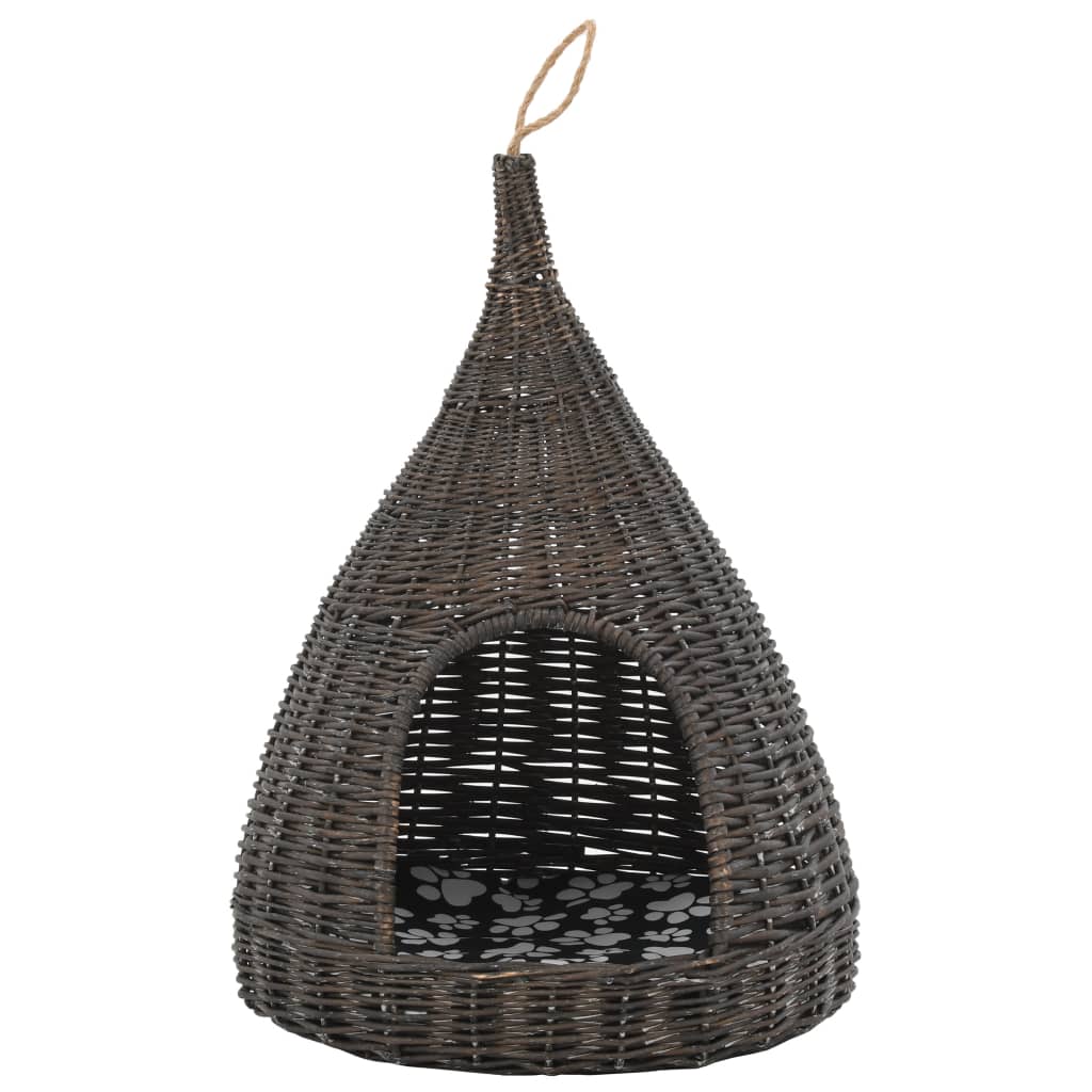 Kattenhuis Met Kussen Tipi 40X60 Cm Natuurlijk Wilgen
