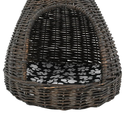 Kattenhuis Met Kussen Tipi 40X60 Cm Natuurlijk Wilgen