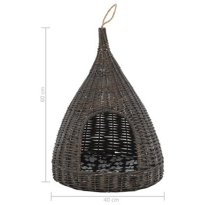 Kattenhuis Met Kussen Tipi 40X60 Cm Natuurlijk Wilgen