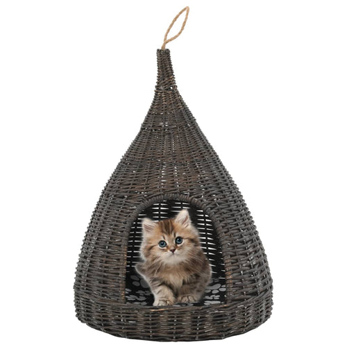 Kattenhuis Met Kussen Tipi 40X60 Cm Natuurlijk Wilgen