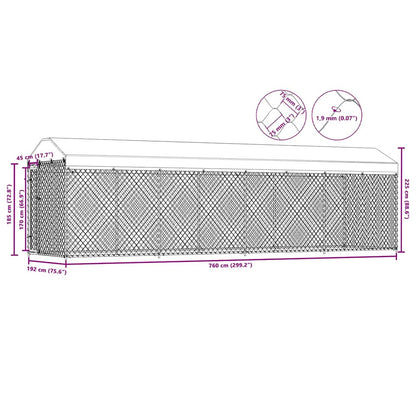 Hondenkennel Voor Buiten Met Dak 760X190X225 M