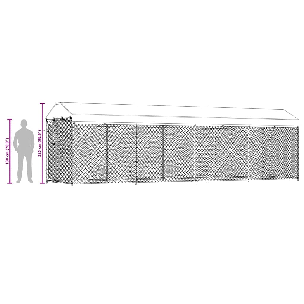 Hondenkennel Voor Buiten Met Dak 760X190X225 M
