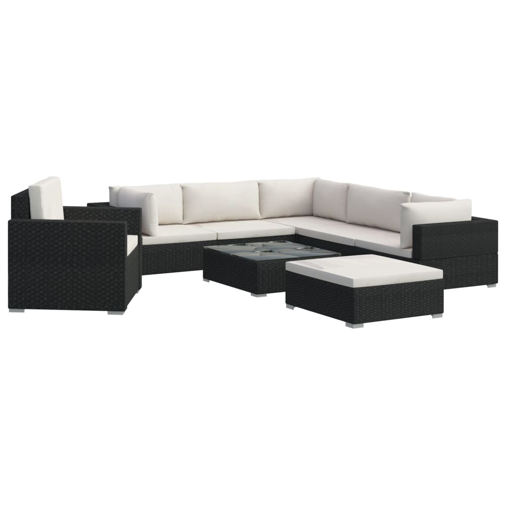 Loungeset Met Kussens Poly Rattan