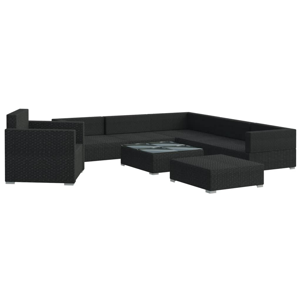Loungeset Met Kussens Poly Rattan