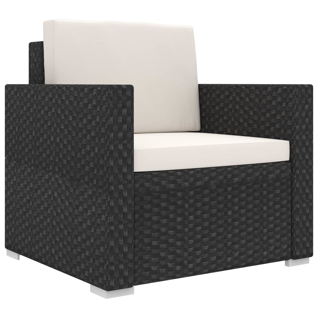 Loungeset Met Kussens Poly Rattan
