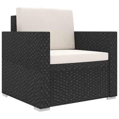 Loungeset Met Kussens Poly Rattan