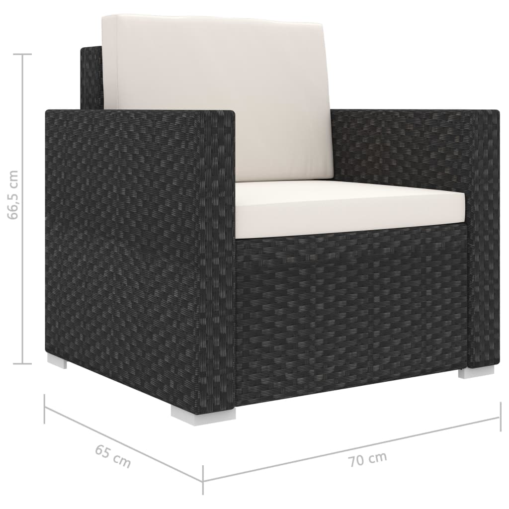 Loungeset Met Kussens Poly Rattan