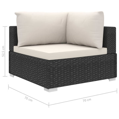 Loungeset Met Kussens Poly Rattan