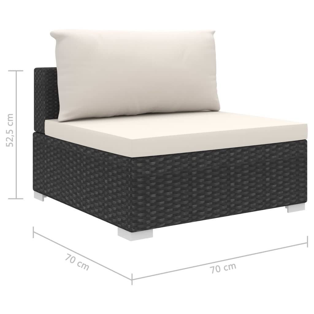 Loungeset Met Kussens Poly Rattan