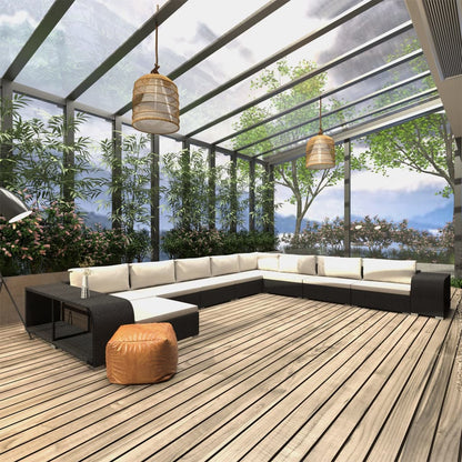 Loungeset Met Kussens Poly Rattan