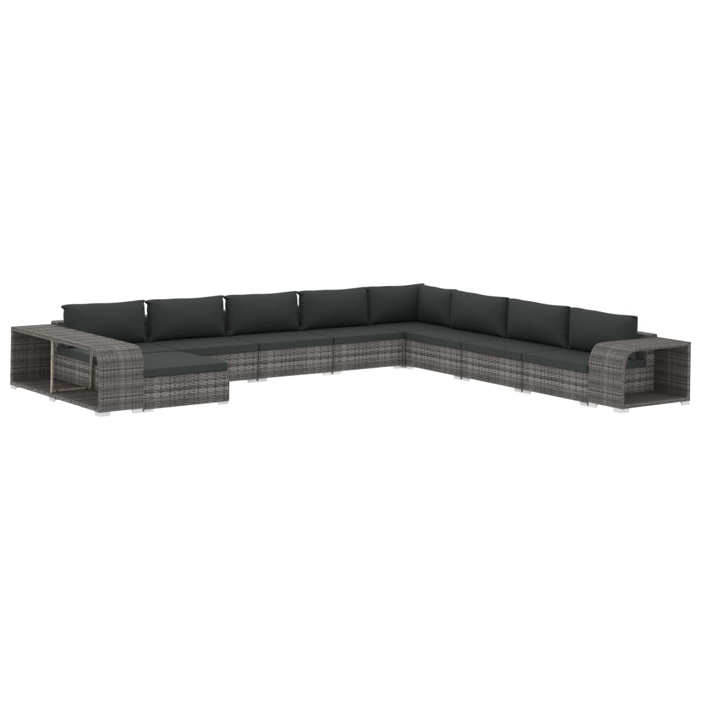 Loungeset Met Kussens Poly Rattan