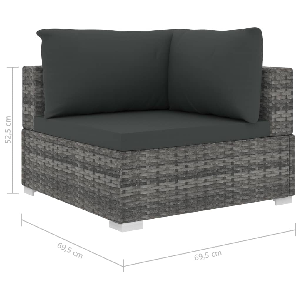 Loungeset Met Kussens Poly Rattan