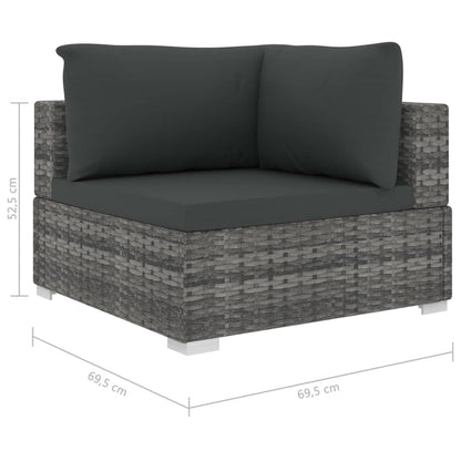 Loungeset Met Kussens Poly Rattan
