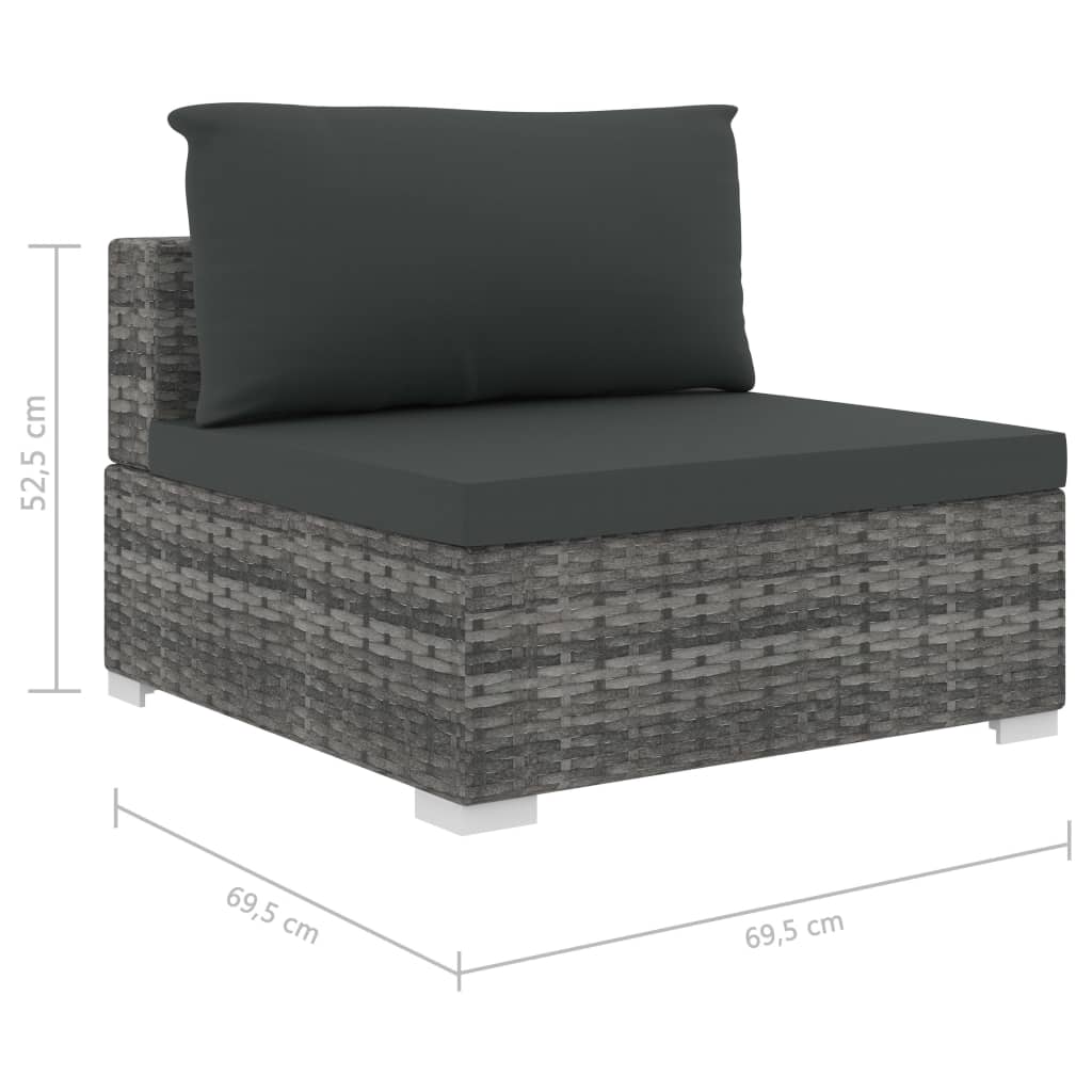 Loungeset Met Kussens Poly Rattan