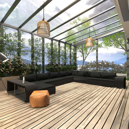 Loungeset Met Kussens Poly Rattan