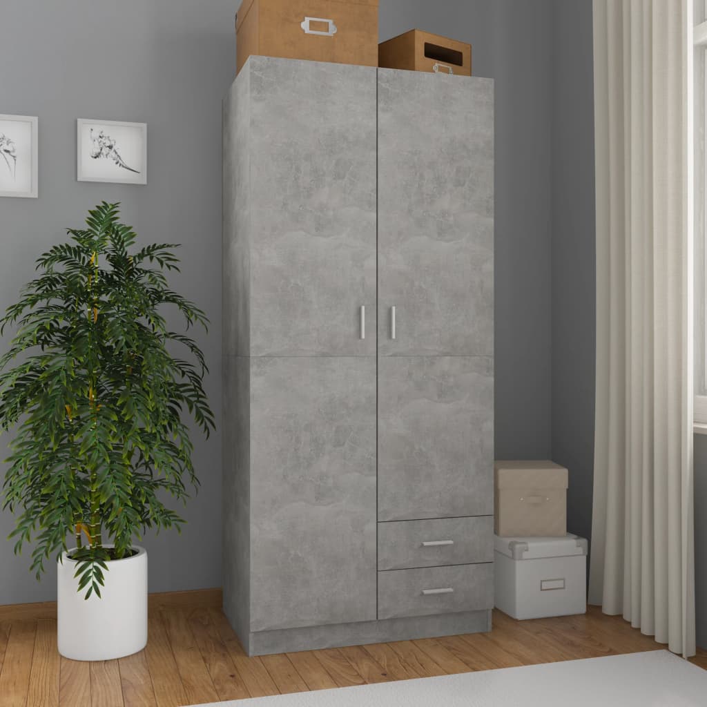 Kledingkast 80X52X180 Cm Bewerkt Hout Kleurig