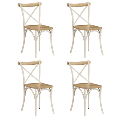 Kruisstoelen Massief Mangohout Wit