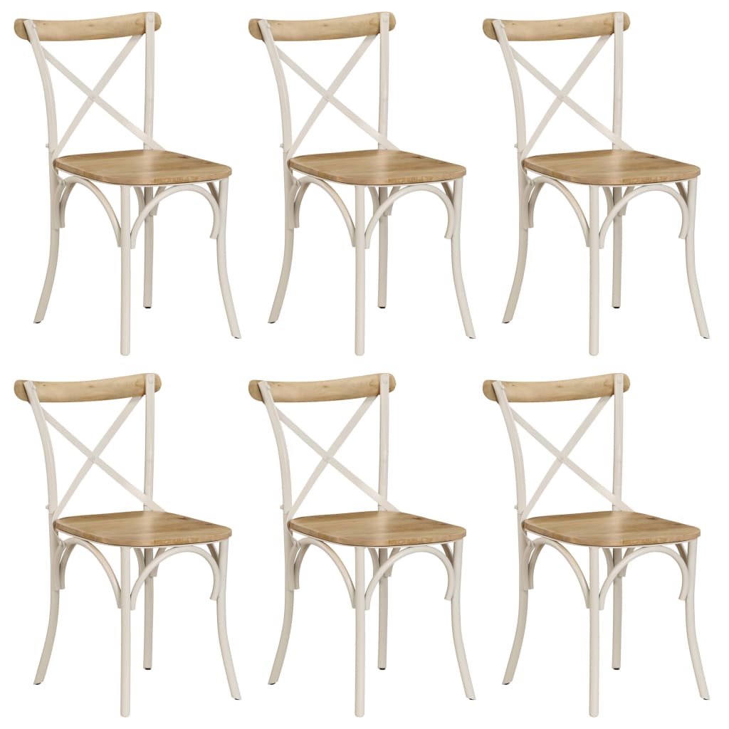 Kruisstoelen Massief Mangohout Wit