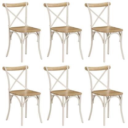 Kruisstoelen Massief Mangohout Wit