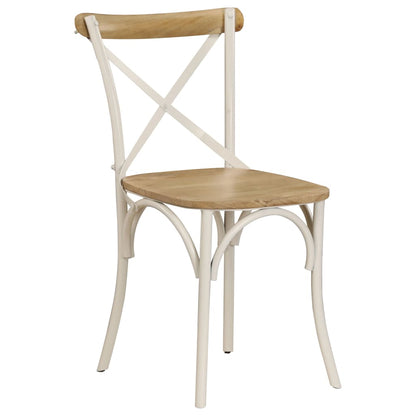 Kruisstoelen Massief Mangohout Wit