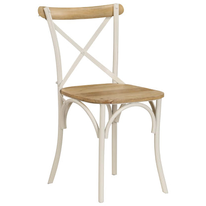 Kruisstoelen Massief Mangohout Wit