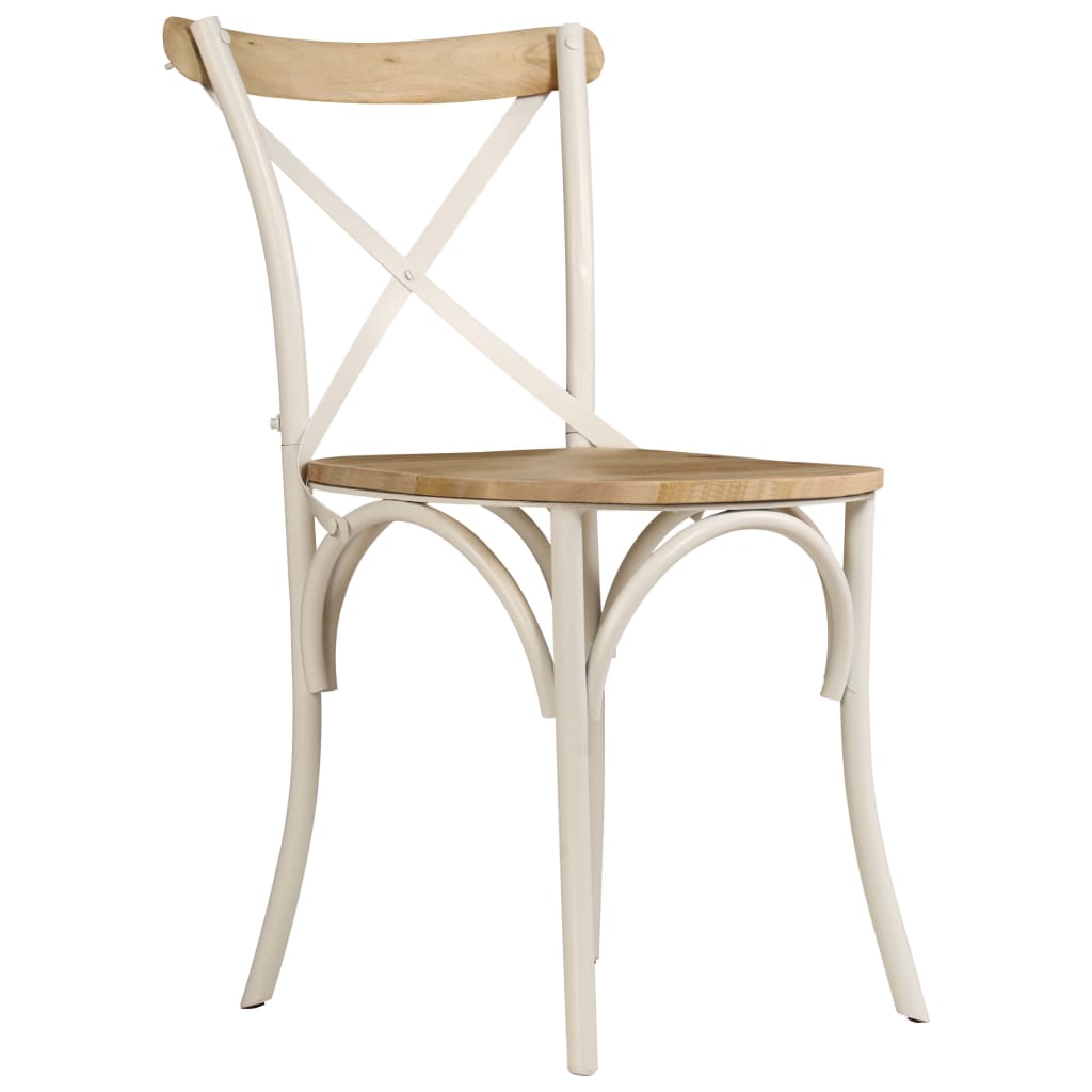 Kruisstoelen Massief Mangohout Wit