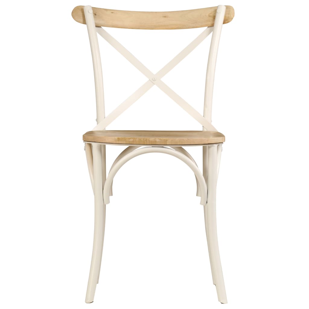 Kruisstoelen Massief Mangohout Wit