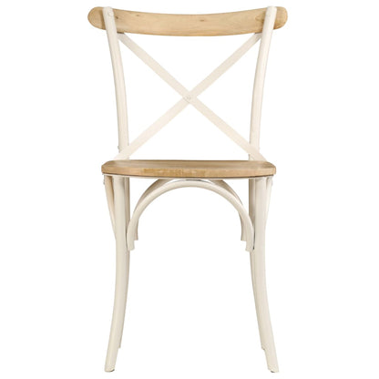 Kruisstoelen Massief Mangohout Wit