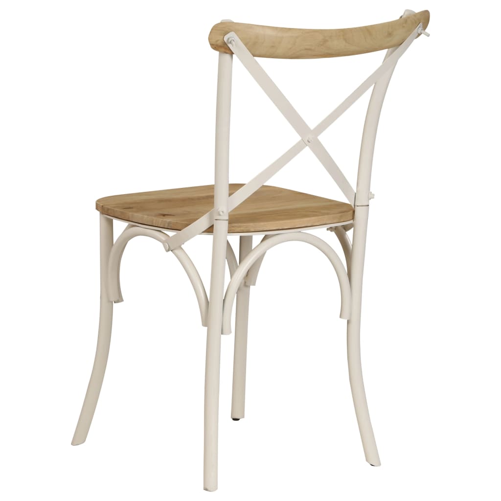 Kruisstoelen Massief Mangohout Wit