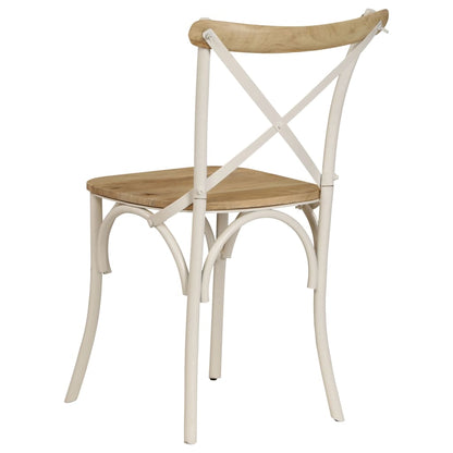 Kruisstoelen Massief Mangohout Wit