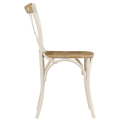 Kruisstoelen Massief Mangohout Wit