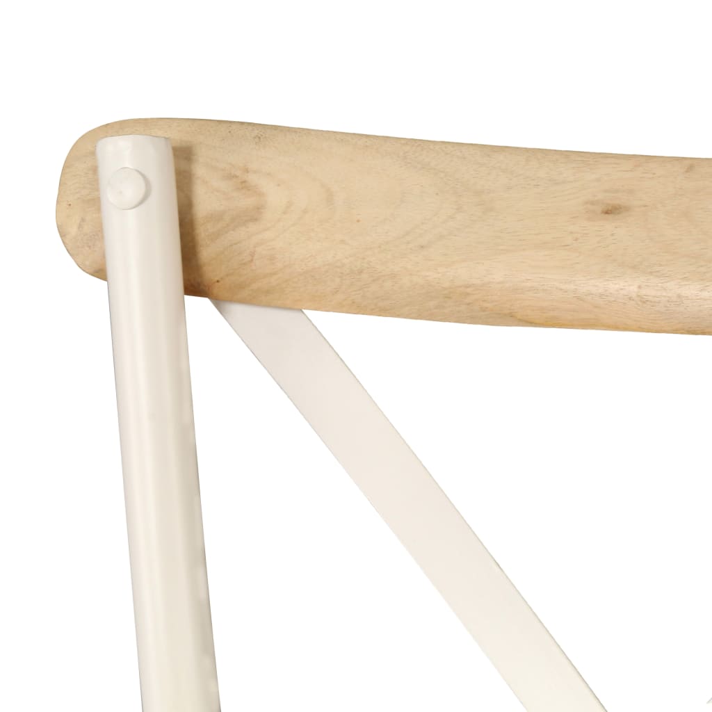 Kruisstoelen Massief Mangohout Wit
