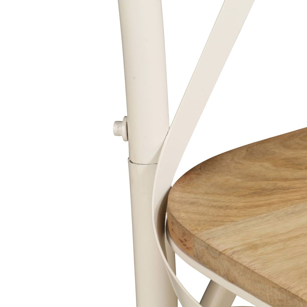 Kruisstoelen Massief Mangohout Wit
